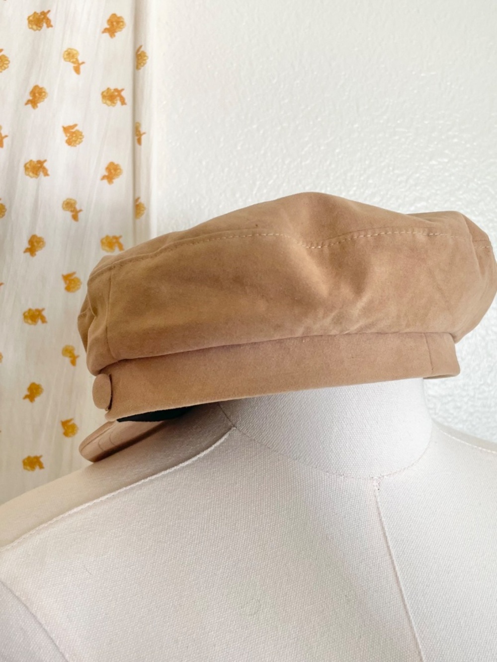Vintage Beige Union Made Newsboy Cabbie Hat - Picture 3 of 6